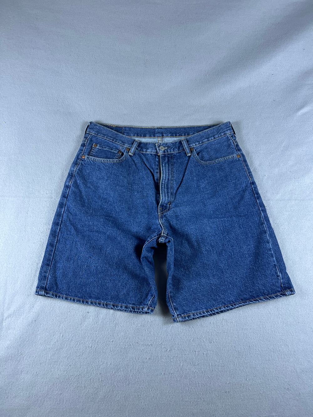 Levi's 550 Denim Shorts Mens 36 Blue Flat Front Relaxed Fit Medium Wash Classic
